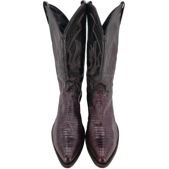 Justin Boots Other - Mens 12D Burgundy Vintage Exotic Lizard Justin Cowboy Boots Lizard Western CBC